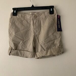 Cherokee Tan Bermuda Shorts Classic Flat-Front Design